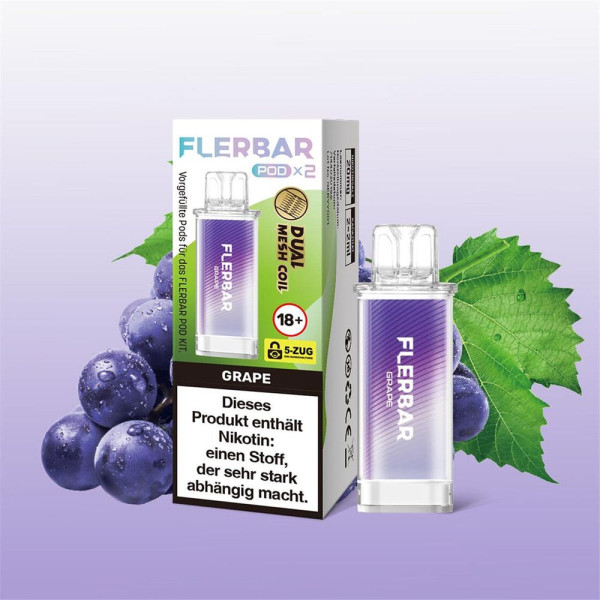 Flerbar Pods - Grape - 20mg Nikotin - 2er Pack