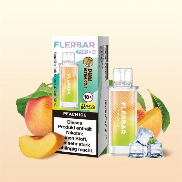 Flerbar Pods - Peach Ice - 20mg Nikotin - 2er Pack