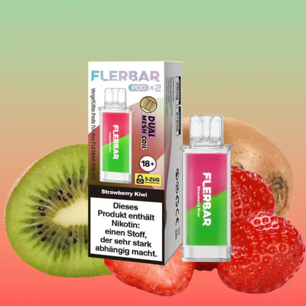 Flerbar Pods - Strawberry Kiwi - 20mg Nikotin - 2er Pack