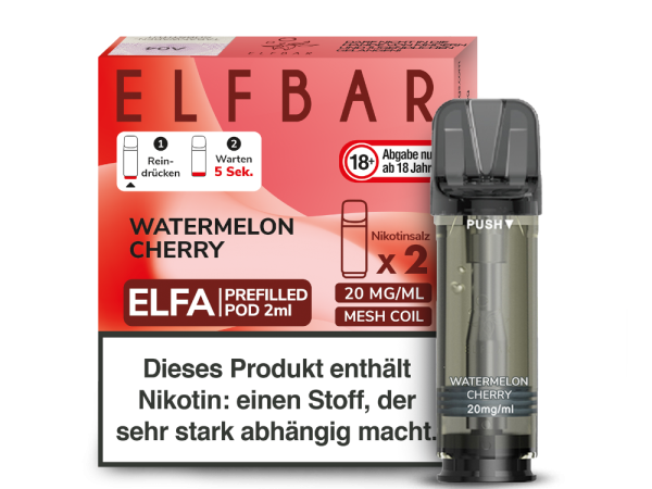 ELFBAR ELFA Watermelon Cherry 20mg Nikotin 2er Pack