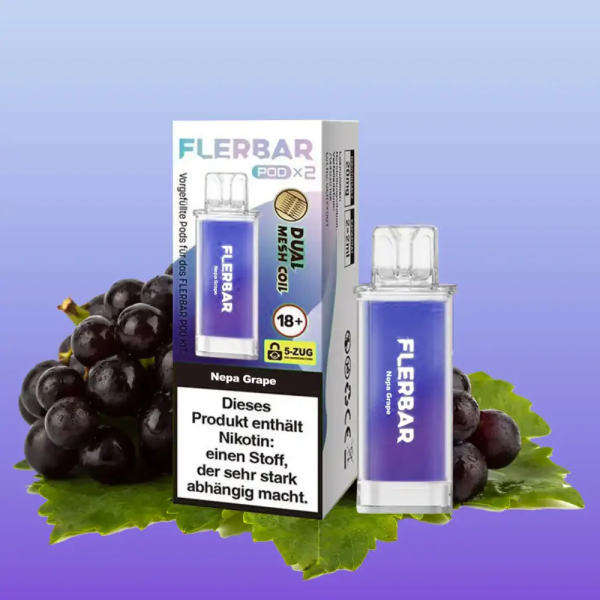 Flerbar Pods - Nepa Grape - 20mg Nikotin - 2er Pack