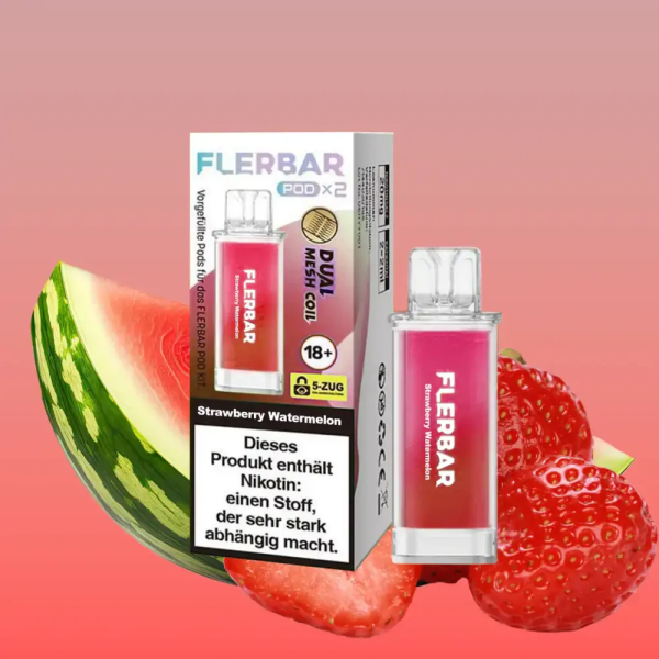 Flerbar Pods - Strawberry Watermelon - 20mg Nikotin - 2er Pack