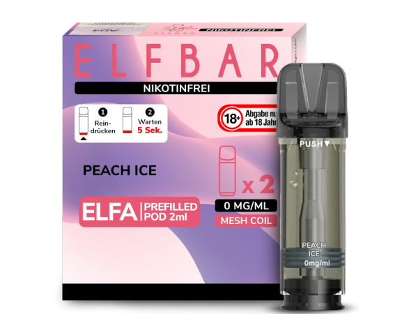 ELFBAR ELFA Peach Ice / Juicy Peach 0mg Nikotin 2er Pack