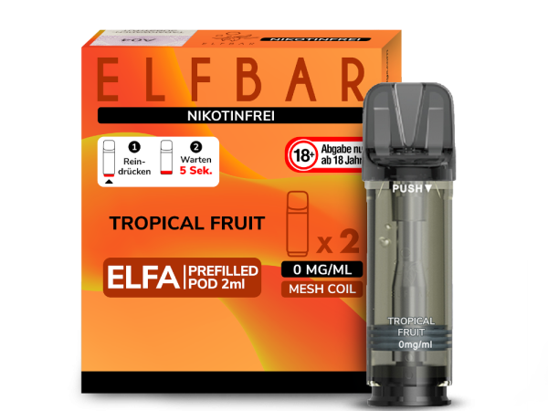 ELFBAR ELFA Tropical Fruit 0mg Nikotin 2er Pack