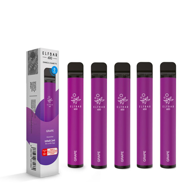 5 x ELFBAR 600 Grape Nikotinfrei