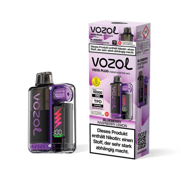 Vozol Vista Plug Starterkit - Blueberry Raspberry Lemon - 20mg Nikotin