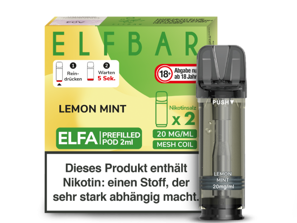 ELFBAR ELFA Lemon Mint 20mg Nikotin 2er Pack