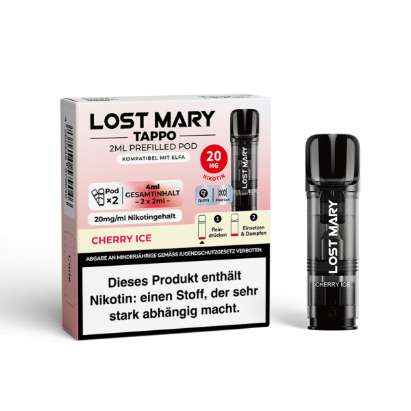 Lost Mary Tappo Cherry Ice 20mg Nikotin 2er Pack - Prefilled Pod