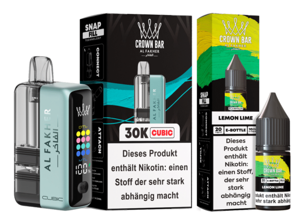 Al Fakher Cubic 30K Teal Kit + Pod Lemon Lime