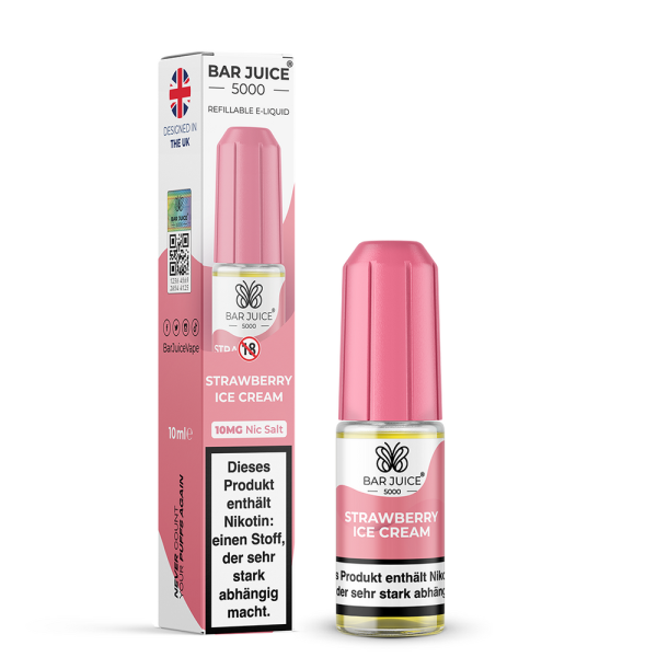 Bar Juice 5000 Nikotinsalz Liquid 10 ml Strawberry Ice Cream