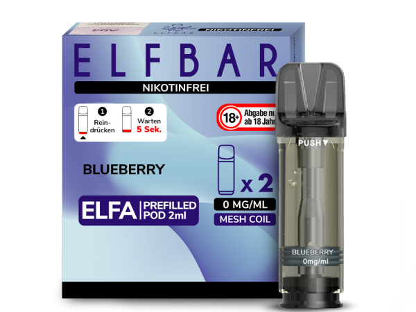 ELFBAR ELFA Blueberry 0mg Nikotin 2er Pack