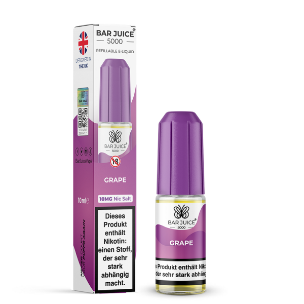 Bar Juice 5000 Nikotinsalz Liquid 10 ml Grape